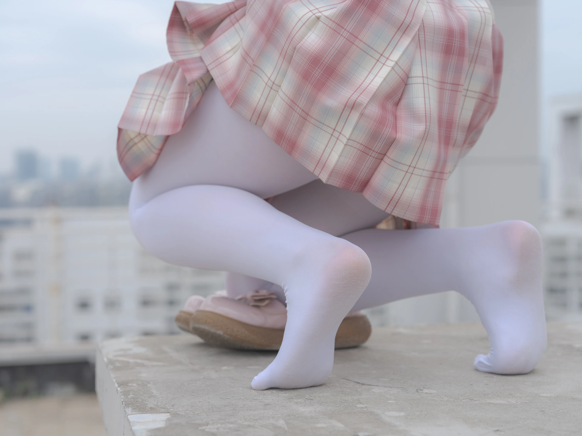 森萝财团写真 – 小圆 试拍 JKJK格子裙插图3